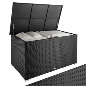 TecTake, Auflagenbox mit Aluminiumgestell Oslo Auflagenbox mit Aluminiumgestell Oslo, Tectake - Auflagenbox mit Aluminiumgestell Oslo, 150 cm, Schwarz