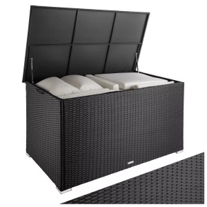 TecTake, Auflagenbox mit Aluminiumgestell Oslo Auflagenbox mit Aluminiumgestell Oslo, Tectake - Auflagenbox mit Aluminiumgestell Oslo, 150 cm, Schwarz