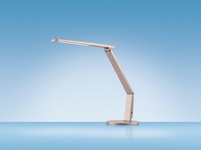 Hansa, Hansa LED-Schreibtischleuchte VARIO PLUS Höhe 540 mm champagner, LED-Tischleuchte Vario, 741 Lumen, dimmbar, Lebensdauer 40.000 Stunden, champagner