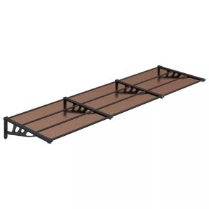 vidaXL, vidaXL Türvordach Schwarz 297,5x90 cm Polycarbonat, vidaXL Türvordach Schwarz 297,5x90 cm Polycarbonat