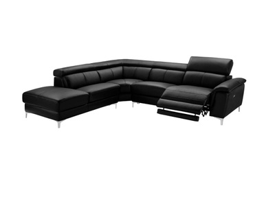 LINEA SOFA, Relaxsofa Leder Ecksofa elektrisch Sitia Ecke Links Relaxsofa Leder Ecksofa elektrisch Sitia Ecke Links, LINEA SOFA - Relaxsofa Leder Ecksofa elektrisch Sitia Ecke Links, One Size, Schwarz