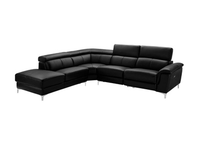 LINEA SOFA, Relaxsofa Leder Ecksofa elektrisch Sitia Ecke Links Relaxsofa Leder Ecksofa elektrisch Sitia Ecke Links, LINEA SOFA - Relaxsofa Leder Ecksofa elektrisch Sitia Ecke Links, One Size, Schwarz