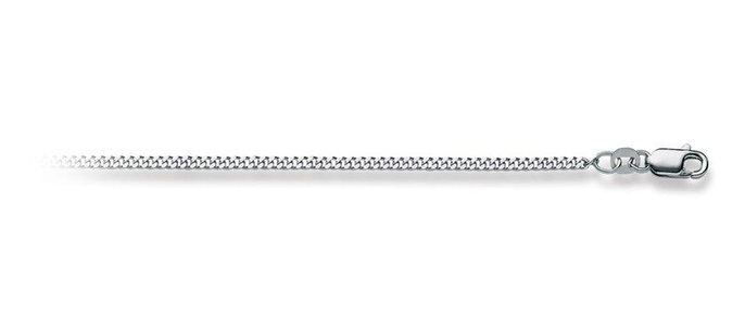 MUAU Schmuck, Collier Panzer Weissgold 750, 2mm, 55cm Unisex Silber 55 CM, 