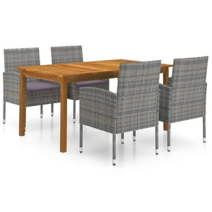 vidaXL, vidaXL 5-tlg. Garten-Essgruppe Grau, vidaXL 5-tlg. Garten-Essgruppe Grau