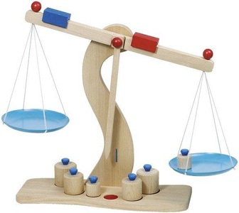 goki, goki Waage, Waage WOOD mit 6 Gewichten