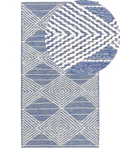 Beliani, Teppich aus Wolle Modern DATCA Teppich aus Wolle Modern DATCA, Beliani - Teppich aus Wolle Modern DATCA, 80X150CM, Blau Bunt