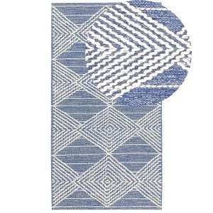 Beliani, Teppich aus Wolle Modern DATCA Teppich aus Wolle Modern DATCA, Beliani - Teppich aus Wolle Modern DATCA, 80X150CM, Blau Bunt