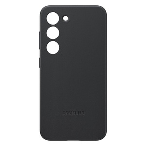 Samsung, SAMSUNG Leather Cover - Schutzhülle (Passend für Modell: Samsung Galaxy S23), Samsung Back Cover Leather Galaxy S23 Schwarz Handyhüllen Case Taschen