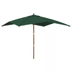 vidaXL, vidaXL Sonnenschirm mit Holzmast Grün 300x300x273 cm, vidaXL Sonnenschirm mit Holzmast Grün 300x300x273 cm