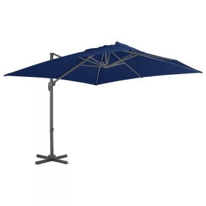 Diverse Hardware, Ampelschirm mit Aluminium-Mast 3 x 3 m Azurblau, vidaXL Ampelschirm mit Aluminium-Mast 3x3 cm Azurblau