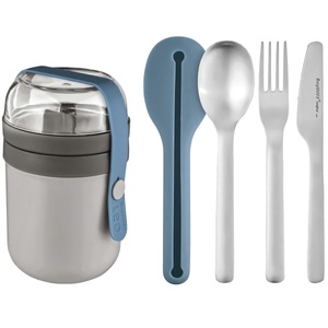 Berghoff, BergHOFF Lunchbox Leo Line Grau Blau, BergHOFF Lunchbox »2er Set Leo Line Blau«, (1 tlg.)