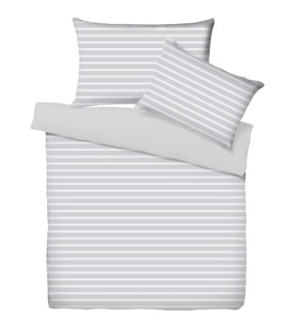 undefined, Jersey-Bettwäsche mit Biese und feinen Streifen, Jersey-Bettwäsche mit Biese und feinen Streifen ? Duvetbezug ? 200x210 cm