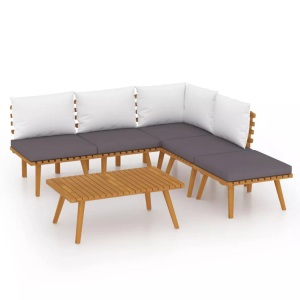 vidaXL, vidaXL 6-tlg. Garten-Lounge-Set mit Kissen Massivholz Akazie, vidaXL 6-tlg. Garten-Lounge-Set mit Kissen Massivholz Akazie