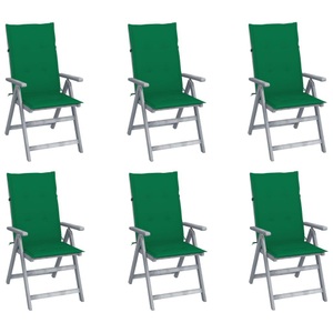 vidaXL, vidaXL Verstellbare Gartenstühle 6 Stk. mit Auflagen Massivholz Akazie, 