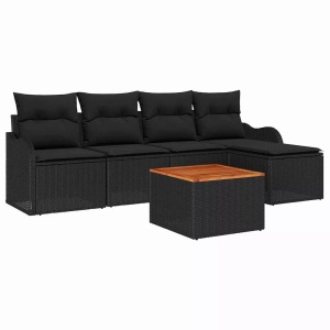 vidaXL, VidaXL - Garten-sofa poly-rattan, One Size, Schwarz