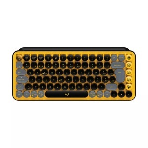 Logitech, LOGITECH Pop - Tastatur (Blast), Logitech - POP Keys Wireless Mechanical Keyboard With Emoji Keys Tastatur RF Wireless + Bluetooth QWERTZ Schweiz Schwarz, Grau, Gelb, Gelb Bunt