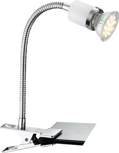 Globo, GLOBO FINA Klemmstrahler, 1xGU10 LED - Leuchte GLOBO 57996-1K Modern Chrom GU10 LED,, Klemmstrahler Fina