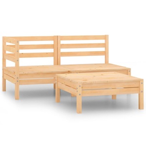 vidaXL, vidaXL 3-tlg. Garten-Lounge-Set Massivholz Kiefer, vidaXL 3-tlg. Garten-Lounge-Set Massivholz Kiefer