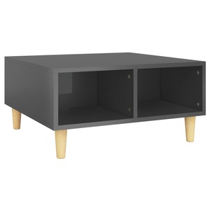 vidaXL, vidaXL Couchtisch Hochglanz-Grau 60x60x30 cm Spanplatte
