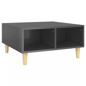 vidaXL, vidaXL Couchtisch Hochglanz-Grau 60x60x30 cm Spanplatte