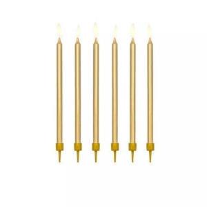 PartyDeco, 12 Kerzen 12 Kerzen, Partydeco Kerze 12.5 cm, 12-teiig, Gold