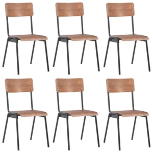 vidaXL, vidaXL Esszimmerstühle 6 Stk. Braun Sperrholz, 