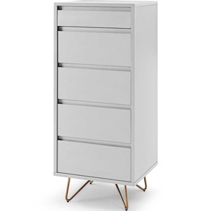 mutoni casual, Hochkommode weiss 45x110, Hochkommode 4 Schubladen weiss 110
