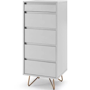 mutoni casual, Hochkommode weiss 45x110, Hochkommode 4 Schubladen weiss 110