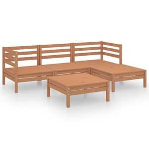 vidaXL, vidaXL 5-tlg. Garten-Lounge-Set Massivholz Kiefer Honigbraun
