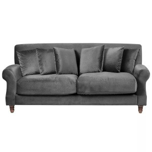 Beliani, Beliani 3-Sitzer Sofa Samtstoff grau EIKE, Beliani - 2 Sitzer Sofa aus Samtstoff EIKE, One Size, Taubengrau