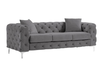 Vente-unique, Chesterfield-Sofa mit 3 Sitzplätzen - Anthrazit - Samt - EDWINA Chesterfield-Sofa mit 3 Sitzplätzen - Anthrazit - Samt - EDWINA, Vente-unique - Chesterfield-Sofa mit 3 Sitzplätzen - Anthrazit - Samt - EDWINA, One Size