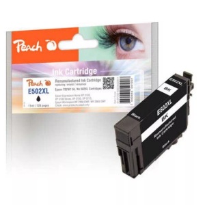 Peach, Peach Tintenpatrone schwarz kompatibel zu Epson T02W1, No. 502XL bk, Peach E502 XLBK Druckerpatrone XL bk ersetzt Epson No. 502XLBK, C13T02W14010 für z.B. Epson Expression Home XP -5100, Epson Expression Home XP -5105