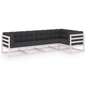 vidaXL, vidaXL 5-tlg. Garten-Lounge-Set mit Kissen Kiefer Massivholz, vidaXL 5-tlg. Garten-Lounge-Set mit Kissen Kiefer Massivholz