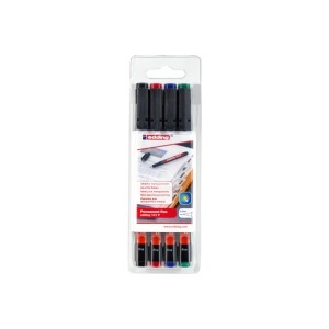 edding, EDDING OHP-Marker permanent F 141-E4 4er Etui, Edding OHP-Marker, permanent, 0,6mm, 141F-E4, (4 Farben, Etui)