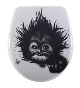 Diaqua, DIAQUA WC Sitz MONKEY NICE, diaqua® WC-Sitz »Monkey mit Absenkautomatik, Weiss/Schwarz«