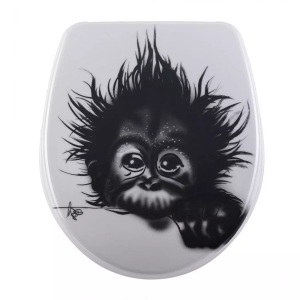 Diaqua, DIAQUA WC Sitz MONKEY NICE, diaqua® WC-Sitz »Monkey mit Absenkautomatik, Weiss/Schwarz«