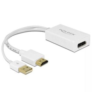 Delock, Adapter HDMI-A + USB-A (Stecker) > DisplayPort 1.2 (Buchse), Adapter, USB-A + HDMI Stecker > DisplayPort Buchse