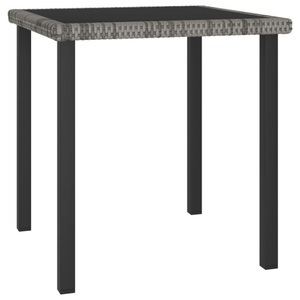 vidaXL, vidaXL Garten-Esstisch Grau 70x70x73 cm Poly Rattan, vidaXL Garten-Esstisch Grau 70x70x73 cm Poly Rattan