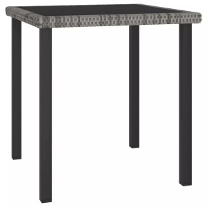 vidaXL, vidaXL Garten-Esstisch Grau 70x70x73 cm Poly Rattan, vidaXL Garten-Esstisch Grau 70x70x73 cm Poly Rattan