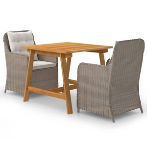 vidaXL, vidaXL 3-tlg. Garten-Essgruppe Braun, VidaXL - Garten-essgruppe poly-rattan, One Size, Braun