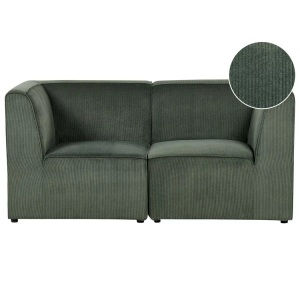 Beliani, 2 Sitzer Sofa aus Cord Modern LEMVIG 2 Sitzer Sofa aus Cord Modern LEMVIG, Beliani - 2 Sitzer Sofa aus Cord LEMVIG, One Size, Grün
