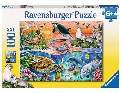 Ravensburger, RAVENSBURGER Puzzle 100 Teile Bunter Ozean, Puzzle BUNTER OZEAN 100-teilig