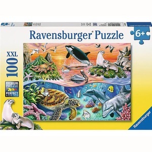 Ravensburger, RAVENSBURGER Puzzle 100 Teile Bunter Ozean, Puzzle BUNTER OZEAN 100-teilig