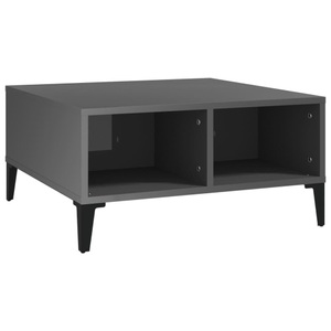 vidaXL, vidaXL Couchtisch Hochglanz-Grau 60x60x30 cm Spanplatte
