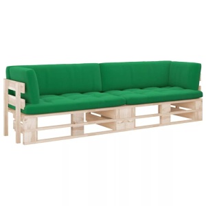 vidaXL, vidaXL 2-Sitzer-Palettensofa mit Kissen Imprägniertes Kiefernholz, vidaXL 2-Sitzer-Palettensofa mit Kissen Imprägniertes Kiefernholz