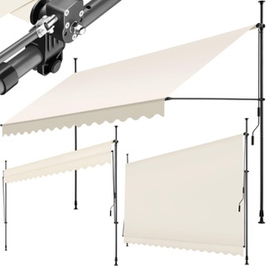 TecTake, Klemmmarkise mit Handkurbel, höhenverstellbar Klemmmarkise mit Handkurbel, höhenverstellbar, Tectake - Klemmmarkise mit Handkurbel, höhenverstellbar, One Size, Beige