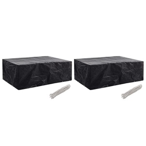 vidaXL, vidaXL Gartenmöbel-Abdeckungen 2 Stk. 8 Ösen 242x162x100 cm, VidaXL - Gartenmöbel abdeckung polyethylen, One Size, Schwarz
