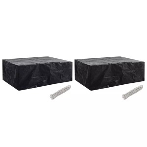 vidaXL, vidaXL Gartenmöbel-Abdeckungen 2 Stk. 8 Ösen 242x162x100 cm, VidaXL - Gartenmöbel abdeckung polyethylen, One Size, Schwarz