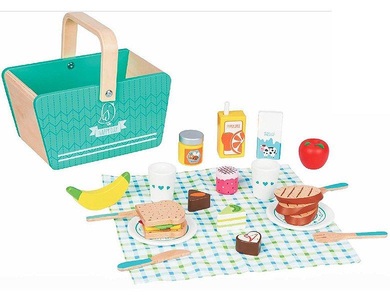 undefined, Spielba - Picknick-Korb aus Holz mit Zubehör - Ab 3 Jahren, Spielba Spiellebensmittel »aus Holz mit Zubehör«