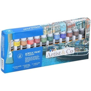 Edco, Acrylfarben 12er Set, Acrylfarben Set 12-teilig